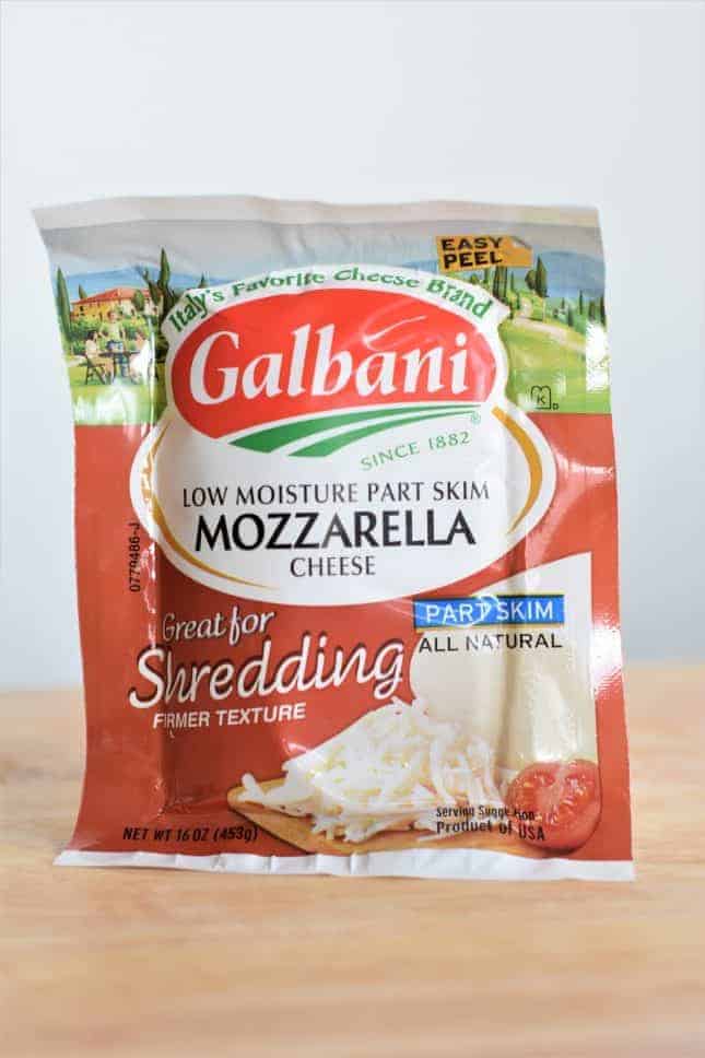 Package of Galbani brand mozzarella cheese