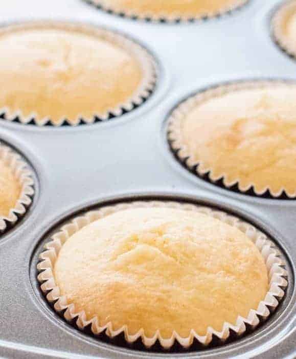 baked cupcakes in the muffin pan