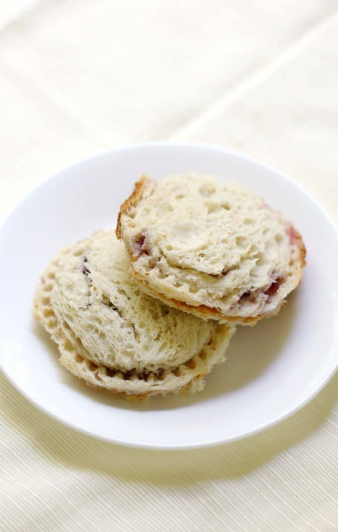 uncrustables on a white plate