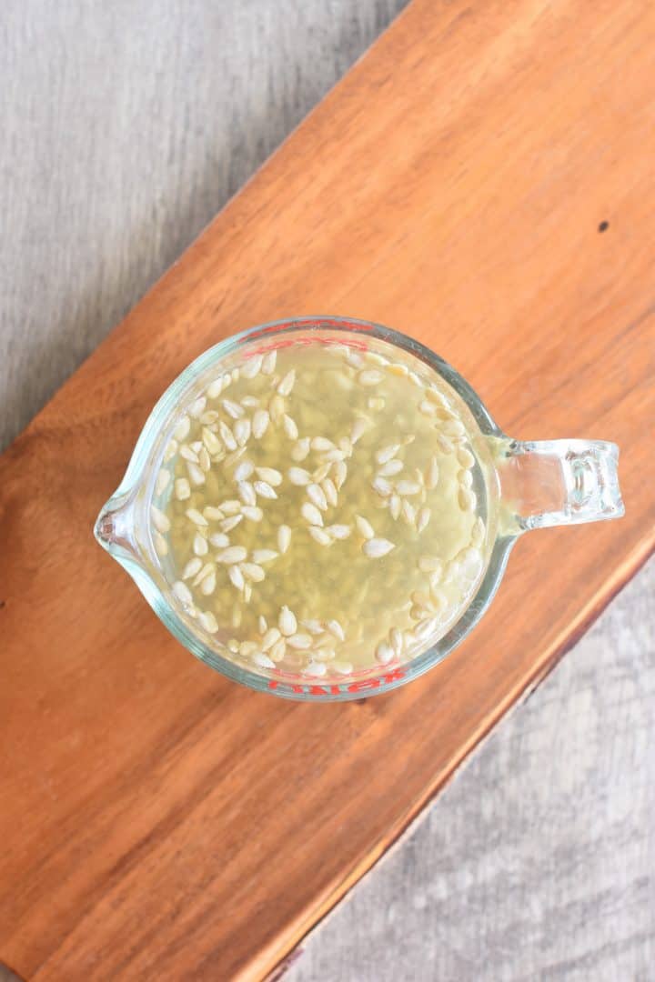 soaking sunflower seeds in water