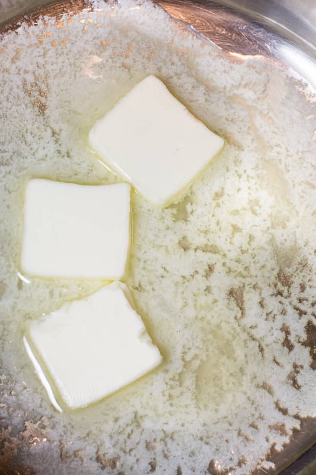 butter melting in a saucepan