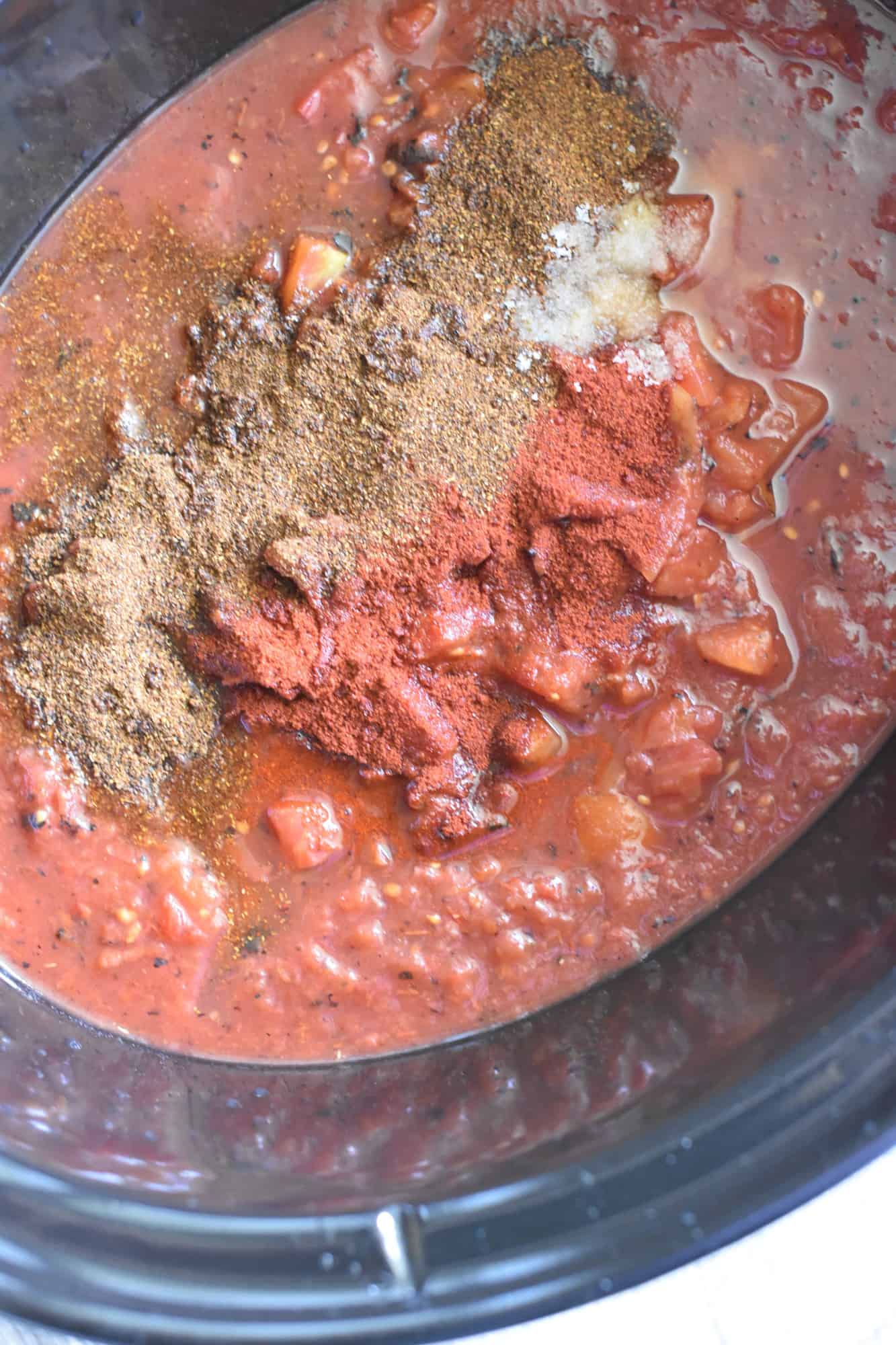 seasonings added to slow cooker