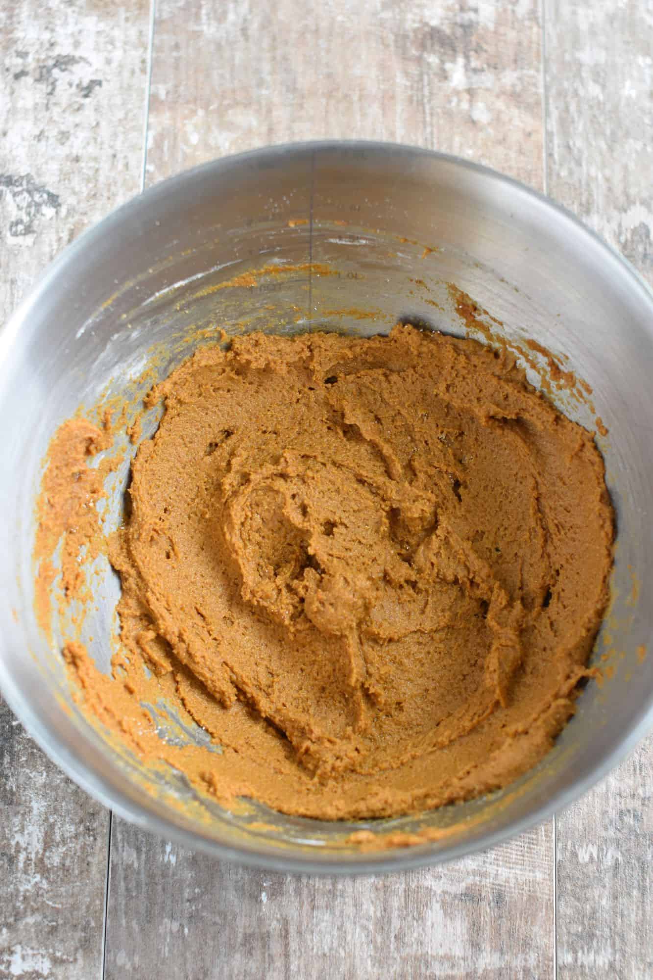 all ingredients stirred together in mixing bowl