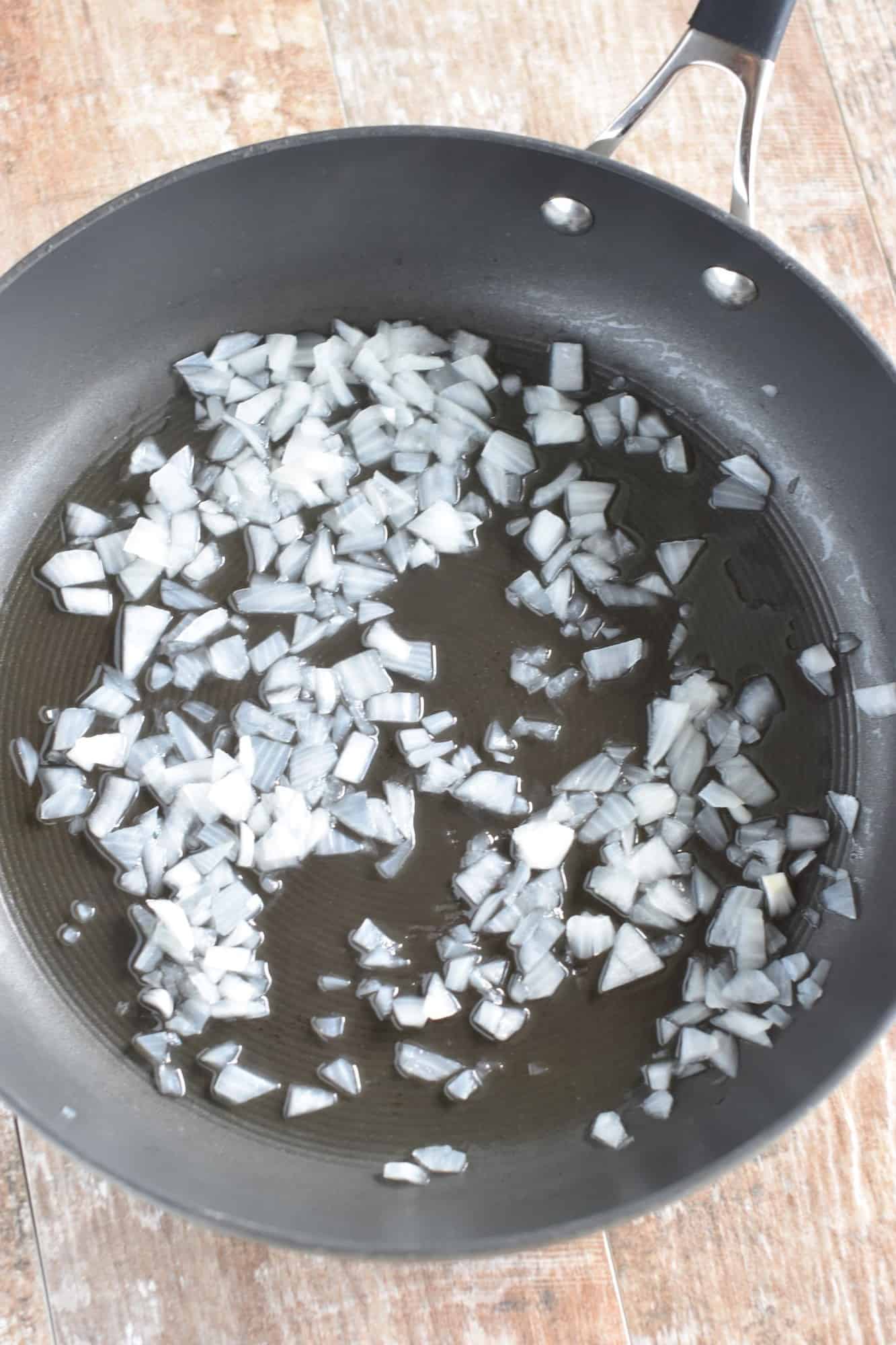 onion in skillet after cooking