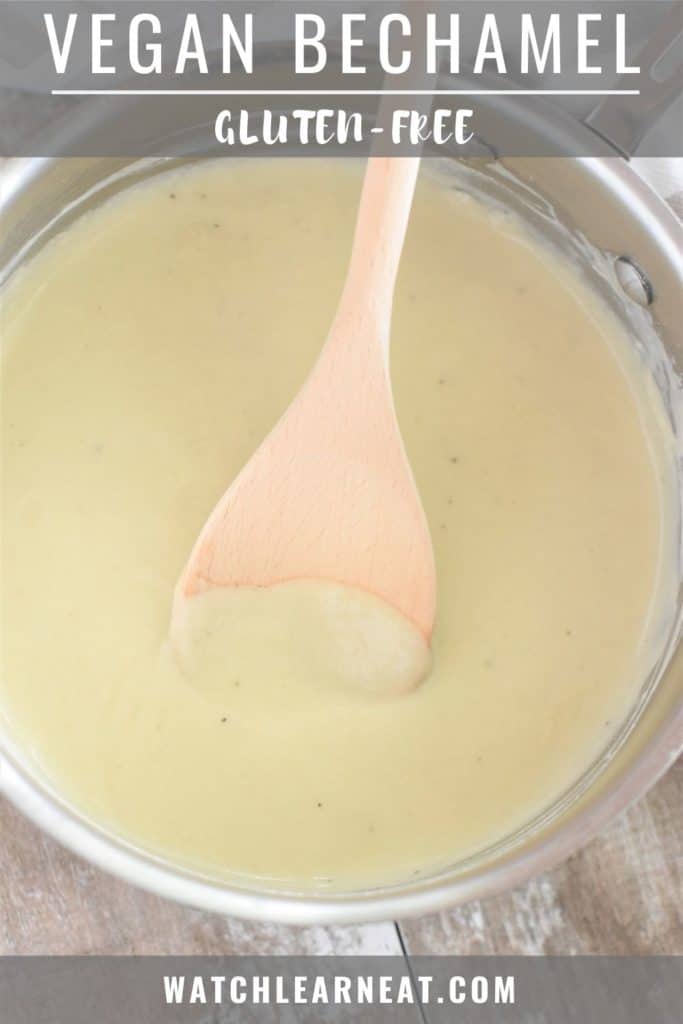 pin showing saucepan of sauce with a wooden spoon in it