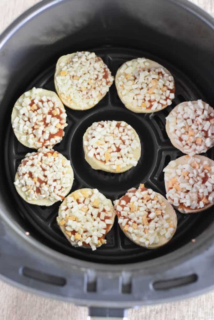 frozen bagel bites in air fryer before cooking