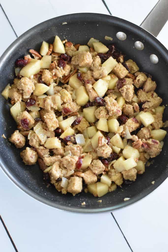 stuffing after cooking in non-stick pan