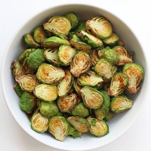 Air Fryer Brussels Sprouts in a bowl.