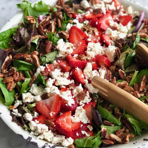 Strawberry Salad in a bowl.