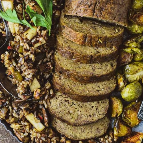 Vegan Holiday Roast in a bowl.