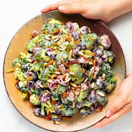 Vegan Broccoli Salad in a bowl.