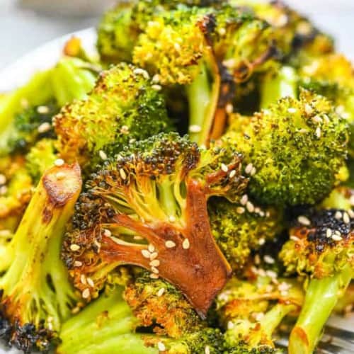 Roasted Broccoli on a plate.