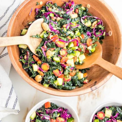 Tuscan Kale Salad in bowls.