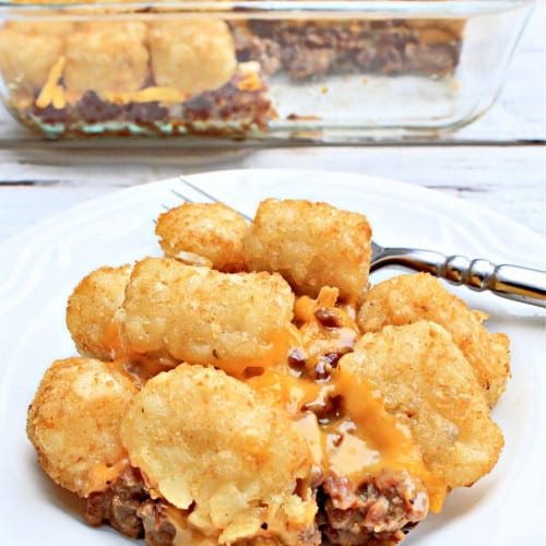 Cowboy Casserole on a plate with a fork.