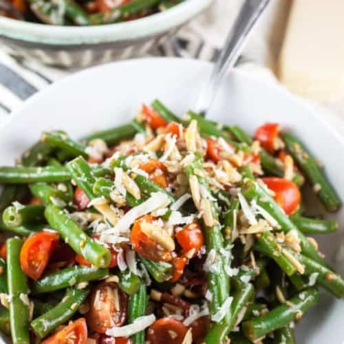 Marinated Green Bean Salad in a bowl.