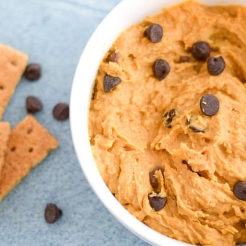 Sweet Potato Vegan Edible Cookie Dough Dip in a bowl.