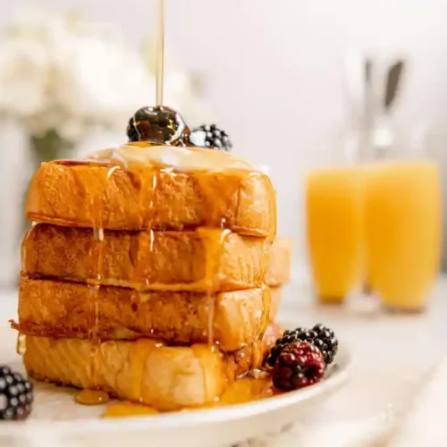 Vegan French Toast With Just Egg on a plate.