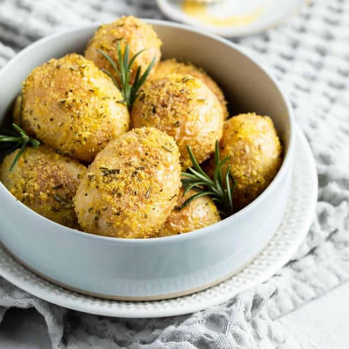 Whole Roasted Baby Potatoes in a bowl.