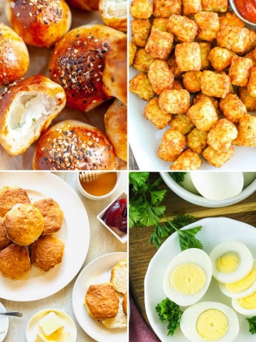 Collage of four best air fryer breakfast Recipes.