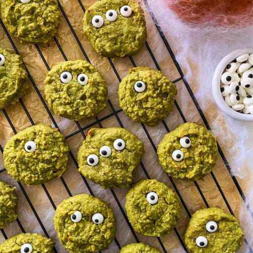 Secretly Healthy Halloween Cookies on a cooling rack.