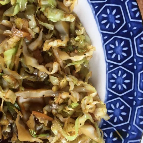 Cabbage Stir Fry in a bowl.