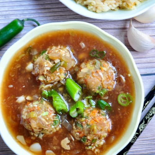 Air Fryer Veg Manchurian in a bowl.