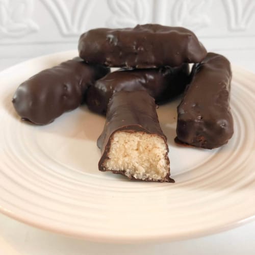 Coconut Candy Bars on a plate.