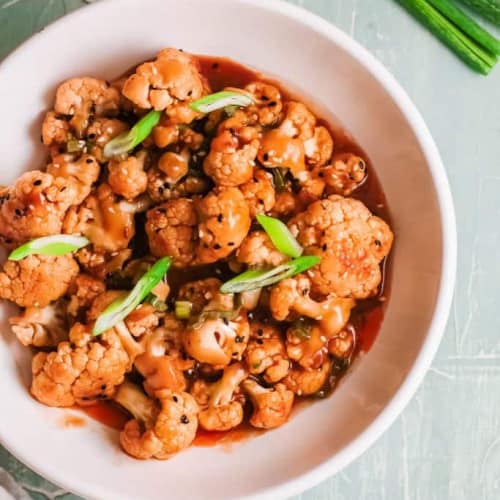 Instant pot Korean cauliflower in a bowl.