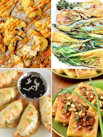 Collage four Best Dishes to Serve with Fried Rice.