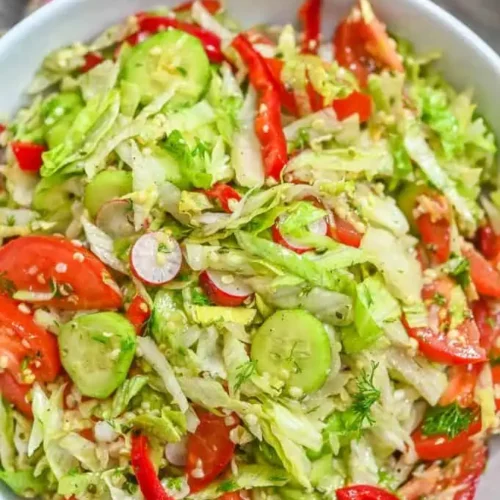 Iceberg Lettuce Salad in a bowl.