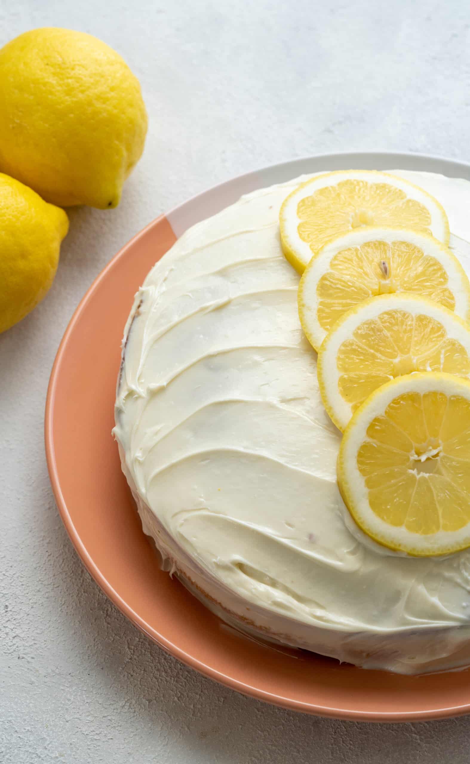 Vegan cake with lemons.