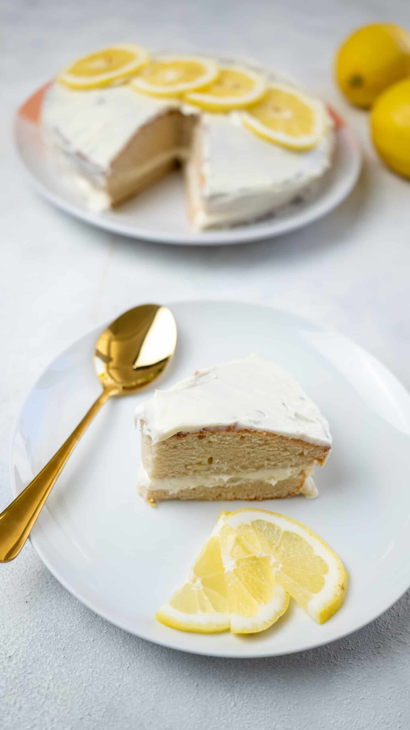 Slice of citrus cake.