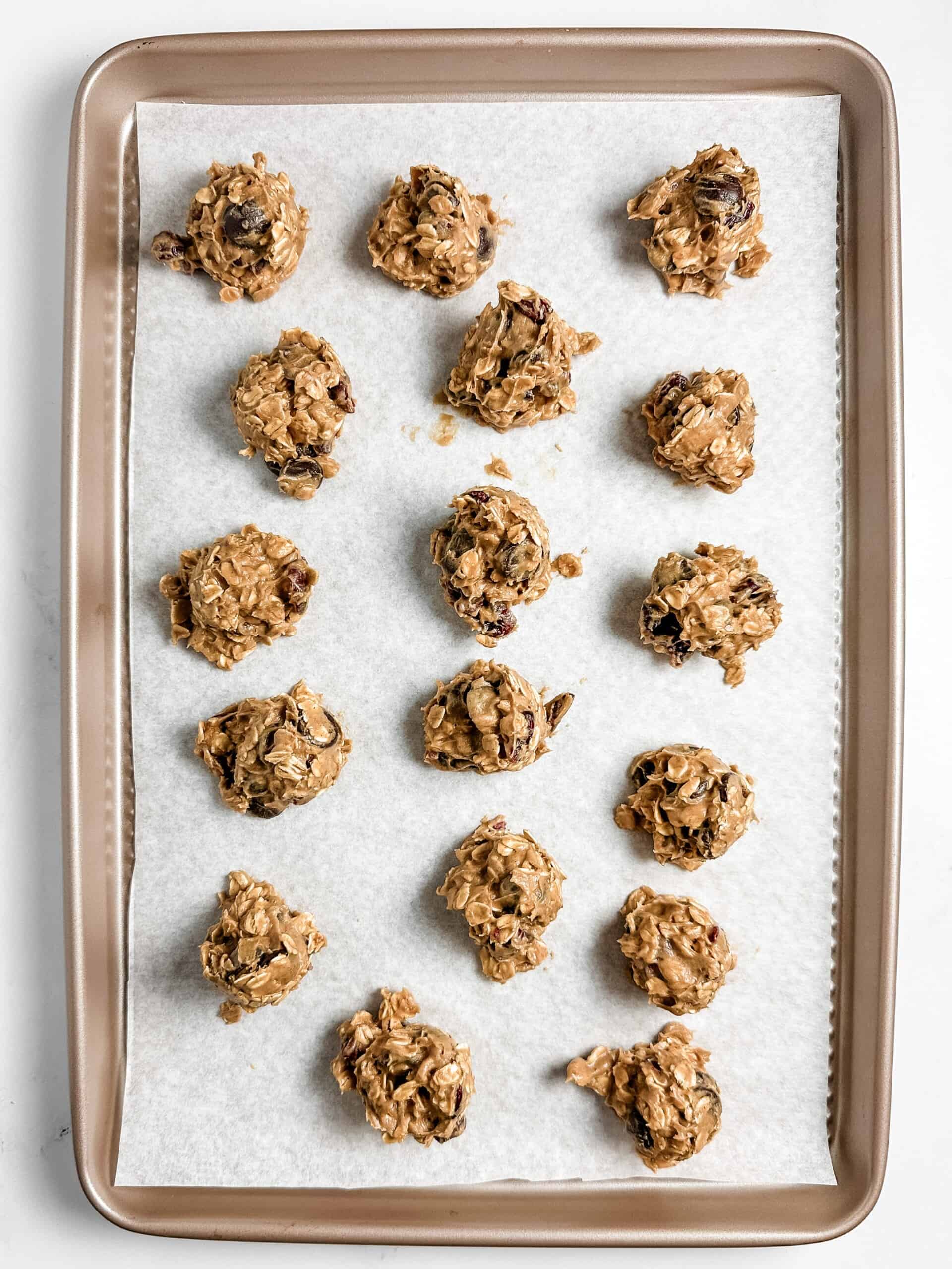 Dough on parchment paper.