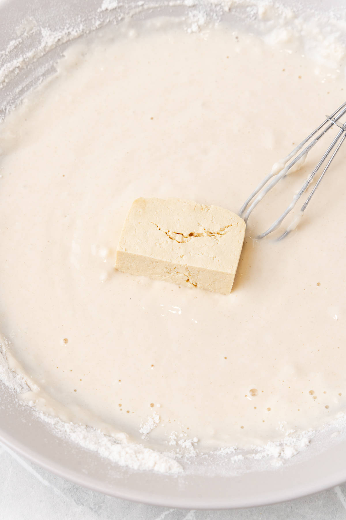 Tofu with breading.