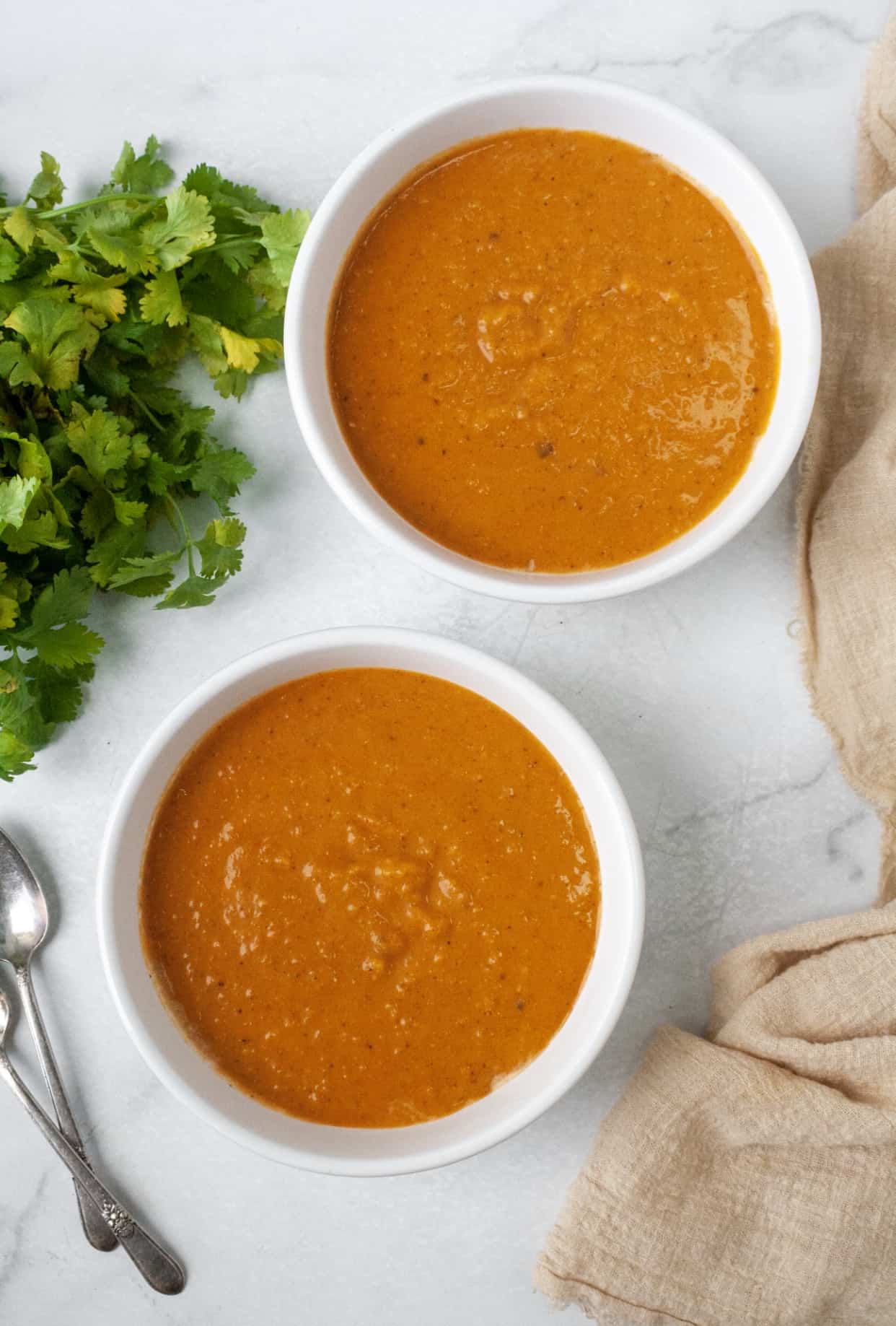 Orange stew in bowl.