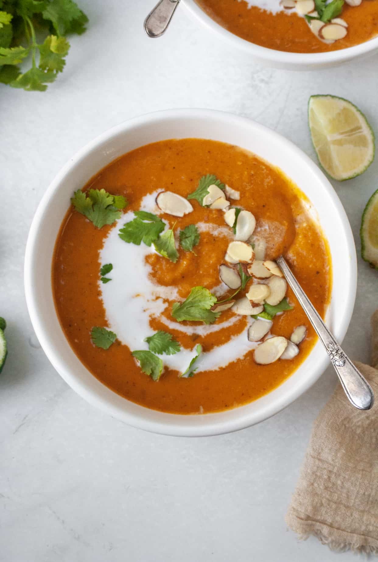 Creamy squash soup.