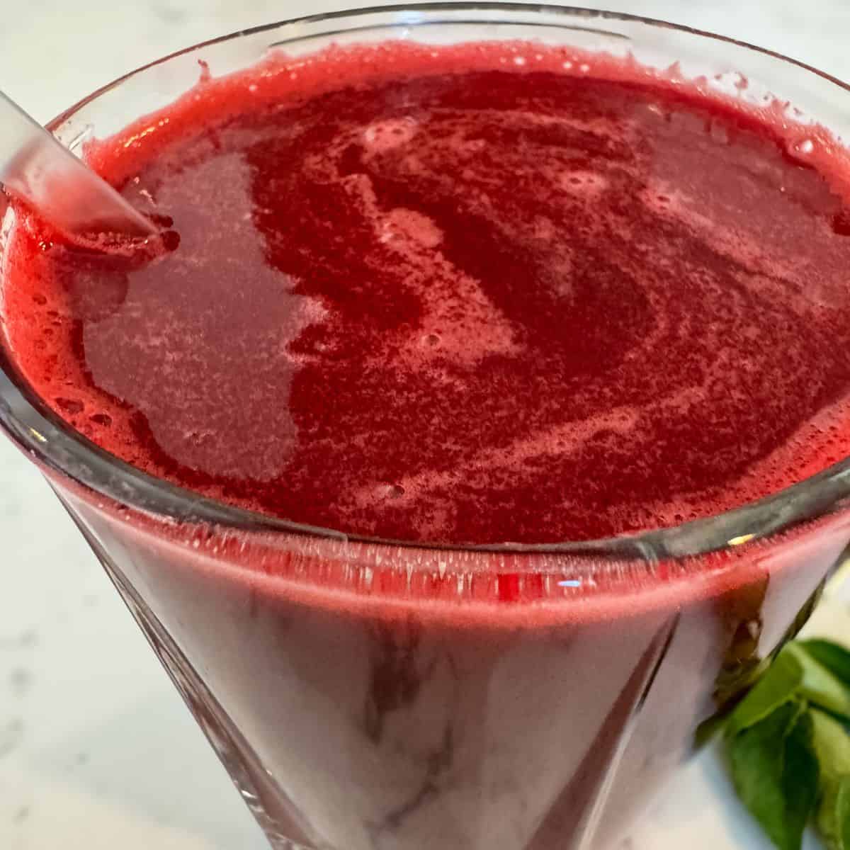 Apple Beetroot Carrot (ABC) juice in a glass