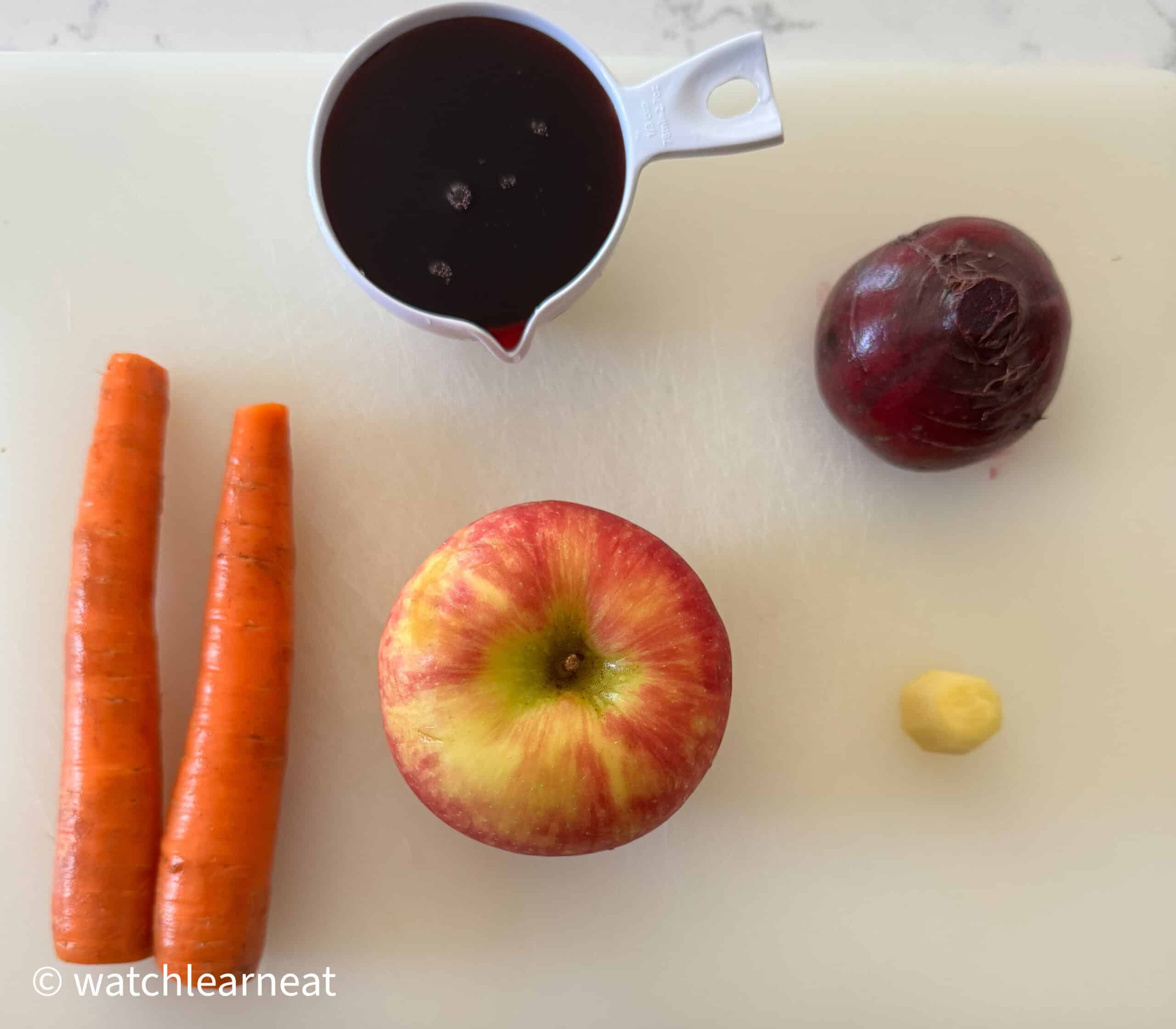 Apple Beetroot Carrot Ginger Ingredients