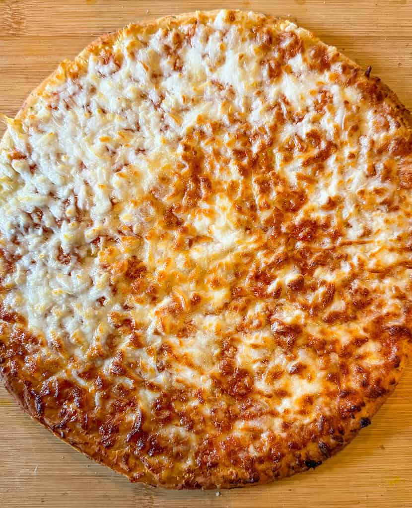 Air Fryer Frozen Pizza Cooked