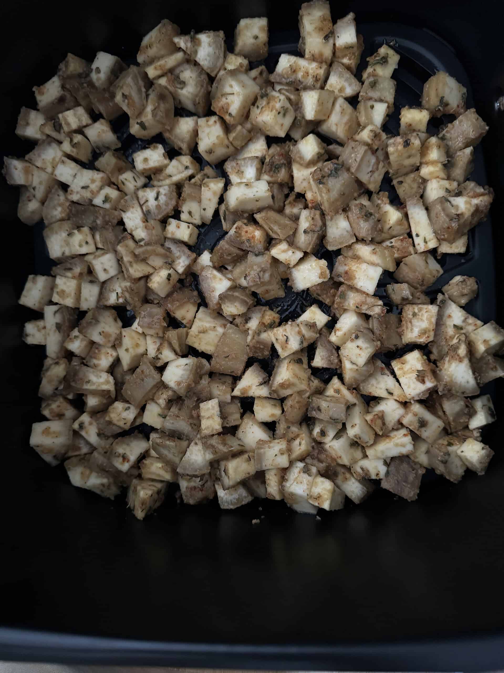 diced cubes in the air fryer (pre-cooked)