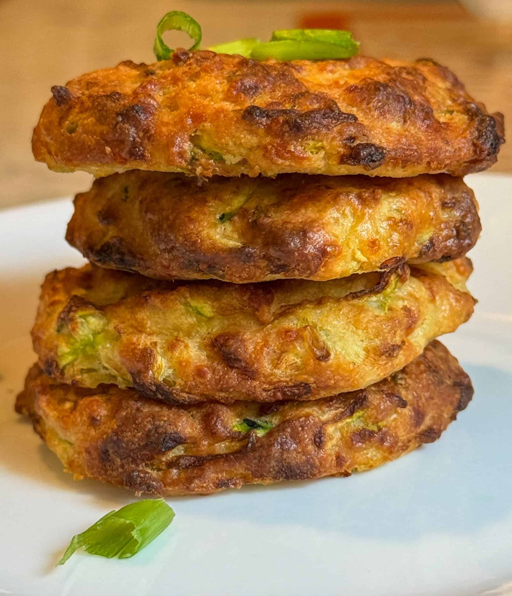 Stack of Air-Fryer-Zucchini-and-Squash-Fritters