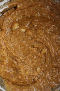 Mix in the dry and wet ingredients to form the pumpkin bread batter