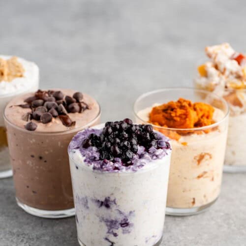 High Protein Overnight Oatmeal with Cottage Cheese