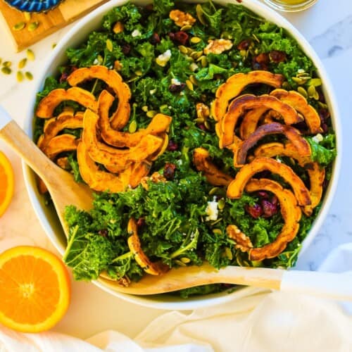 Autumn-Harvest-Salad-Kale-Roasted-Delicata-Squash